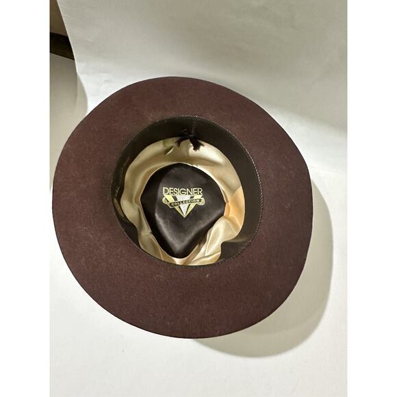 The Cockpit Designer Collection Medium Made In USA Brown Wool fedora Hat Indiana - Picture 8 of 11